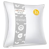 Orange Wave Kopfkissen 50x50cm Federkissen - 3-Kammer Daunenkissen 50x50 Kissen Daunen und Federn...