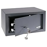 HMF 49217-11 Safe Tresor mit Schlüssel, Möbeltresor | 31 x 17 x 25 cm | Anthrazit