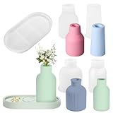 5 Stücke Vase Silikonform, Gießformen Blumenvasen, DIY Vases Resin Formen,Handgefertigte...