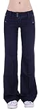 Damen Bootcut Hosen Hüftjeans Jeans Schlagjeans blau Schlag-Hose-n Damenjeans Damen-Hose-n...