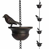 Regenketten für Dachrinnen | Haken zum Sammeln von Gartenwasser | Dekorative Kette mit Vögeln...
