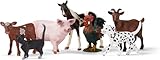 SCHLEICH Farm World | Bauernhof Tiere Set 77533 mit Hund, Katze, Schwein, Ziege, Kuh, Pferd und Hahn...