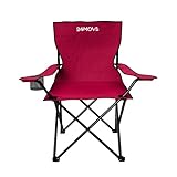 24MOVE® Faltstuhl rot Campingstuhl Anglerstuhl mit Getränkehalter - Anglersessel klappbar -...