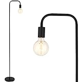 BBHome Retro Stehlampe Gebogen, Minimalistische Metall Stehlampe mit Fußschalter für Schlafzimmer,...