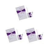 Gästebuch-Set mit Stift und Stifthalter, Satin, Kristall, Violett, 3er-Set