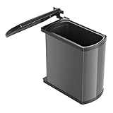 Hailo Abfallsammler 3418071 | Mülleimer Uno 18 L schwenkbar | Einbau Abfalleimer dunkelgrau schwarz...