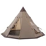 CampFeuer Tipi Zelt Spirit für 4 Personen | 3000 mm Wassersäule | Braun | Indianerzelt für...