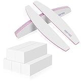 Xinstroe 10 Stück Nagelfeilen Buffer, Doppelseitige 100/180, Nagel Block Weiß Polierblock, weiß