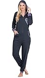 maluuna - Damen Jumpsuit, Onesie, Overall, Einteiler mit Bündchen an Arm- und Beinabschluss aus...
