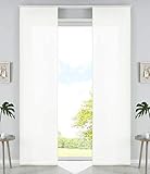 2er Set Schiebegardinen Flächenvorhänge Mikrofaser Vorhang Gardine Schiebe HxB 245x60 cm Creme...