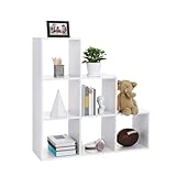 VASAGLE Treppenregal, Bücherregal, Stufenregal, Standregal, mit 6 Würfeln, Leiterregal, als...
