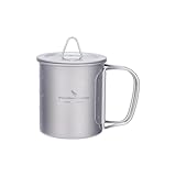 iBasingo 200ml Camping Becher Outdoor Tasse Titan Trinkbecher Mug mit Deckel & Klappgriff...