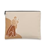 Pudel-Make-up-Tasche, niedliche Hunde-Illustration, Kosmetiktasche für Frauen, tragbare kleine...