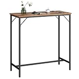 HOOBRO Bartisch mit Ladestation, Küchentisch, rechteckiger Stehtisch, untere Querstrebe, dreieckige...