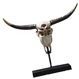 DECHOUS Retro Ochsenschädel Deko Ornament aus Harz und Metall Langlebiges Wohnzimmer und...