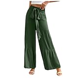 Hose Damen High Waist Baggy Frauen Fashion Solid Hohe Taille Lose Beiläufige Bequeme Lange, Breite...