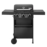 TAINO COMPACT Gasgrill Grillwagen Griller BBQ Edelstahl-Brenner Gas-Grill schwarz Balkon City (3+0,...