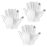 3 Paar Feuchtigkeitsspendende Handschuhe mit Touchscreen WeißE Baumwolle Feuchtigkeitsspendende...