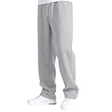 Baggy Jogginghose Herren Jungs Baggy Breit Sweatpants Mens Open Bottom Weit Joggers Hose Lang Open...