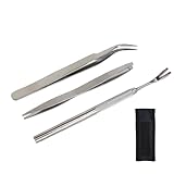 Yowfond 3er Set Zeckenzange, Zeckenentferner für Hunde, Zeckenpinzette für Mensch, Zeckenhaken...