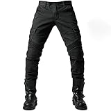 Motorrad-Hose, Schutzhose, Herren Motorrad-Jeans aus atmungsaktivem, verschleißfestem Kevlar mit 2...