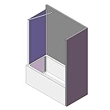 Duschabtrennung für Badewanne 70 cm