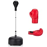 GYMAX Punchingball Boxen Set höhenverstellbar, Standboxball mit Befüllbarer Basis, Freistehender...