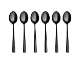 Otto Koning Set mit 6 Dessertlöffeln - Kleine Löffel, Kaffeelöffel, Edelstahl, Schwarz, 15,3 cm,...