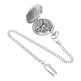 PACKOVE Vintage Pocket Watch mit Römischen Ziffern Flip Design Große Leicht Ablesbare Uhr Politur...