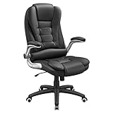 SONGMICS Racing Stuhl Bürostuhl Gaming Stuhl Chefsessel Drehstuhl PU, schwarz, OBG51B