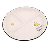 Gatuida Keramik Teller Geteilt Wiederverwendbar Multifunktionale Portionskontrolle Stilvolles Design...