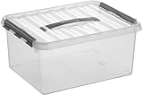 Sunware 78300017 - Aufbewahrungsbox „the q-line“, 15 Liter, mit Deckel, transparent, 1 Stück