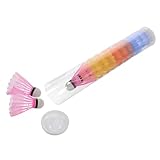 HOODANCOS 12 Stück Federbälle Kunststoff Leichte und Langlebige Badminton Bälle für Erwachsene...