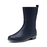 DREAM PAIRS Damen Gummistiefel Halbhoch Wasserdicht Gummistiefeletten Regenstiefel Kurzschaft Boots...