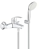 GROHE Eurosmart - Einhand- Wannenarmatur (mit Brausegarnitur, automatische Umstellung Wanne/Brause),...