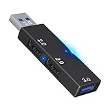 Mini USB-Hub mit Mehreren Anschlüssen 1x USB 3.0, 2X USB 2.0, USB Splitter Erweiterung Adapter für...