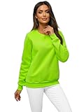 OZONEE Damen Sweatshirt Pullover Langarm Farbvarianten Langarmshirt Pulli ohne Kapuze Baumwolle...