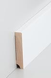 10x Holzfußleiste Kiefer deckend weiß 2500 x 16 x 70 mm Oberkante rechteckig - Fußleiste...