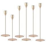Kerzenständer Gold 6 Set,Kerzenständer Stabkerzen 33/29/23cm,Metall KegelKerzenleuchter Vintage...