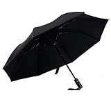 Xuancai Wiederaufladbarer Sonnenschirm mit integriertem Ventilator und zwei Funktionen für Regen...