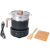 Muuoeou Dampfgarer Multifunktions-Elektroherd Antihaft-Pfanne Schlafsaal Smart Split Electric Hot...