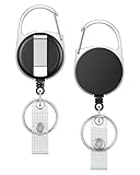 Uniclife 2 Pack Einziehbare Badge Reel für Ausweishalter Heavy Duty einziehbare Schlüsselanhänger...