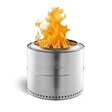 BURNHARD Feuerschale Edelstahl 50 cm, inkl. Aufbewahrungstasche, Feuertonne, Feuerkorb, raucharme...