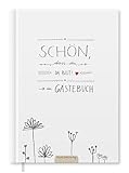 Gästebuch für Hochzeit, Geburtstag, Ferienwohnung, Taufe, Hochzeitsgästebuch weiß, Schön dass...