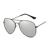 XKUN Sonnenbrille Damen/Männer Sonnenbrille Vintage Outdoor Polarizer Classic Runde-Blacksilver