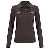 EQUESTRIAN QUEEN Reitshirt Damen Langarm – Polo Shirt Reiten mit Kragen – Atmungsaktiv &...