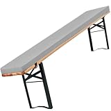 Outdoor-Kissen für Bänke, gepolsterte Sitzpolster, 200 x 28 x 3 cm, weich, grau, wasserdicht,...