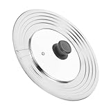 Gadpiparty Edelstahl Glasdeckel mit Rand Transparenter Topfdeckel für Pfannen und Kochtöpfe...