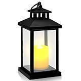 Laterne Schwarz Kerzenlaterne, für Kerzen Deko, Laternen für Draußen Gartenlaternen für Kerzen,...