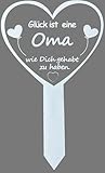 MKISHINE Grabstecker Herz mit Spruch Glück ist eine Mama/Oma... einen Papa Opa, Grabschmuck...